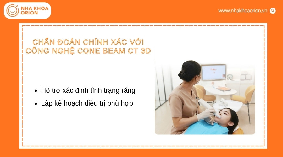 C&ocirc;ng nghệ Cone Beam CT 3D gi&uacute;p b&aacute;c sĩ đ&aacute;nh gi&aacute; vị tr&iacute; răng kh&ocirc;n ch&iacute;nh x&aacute;c