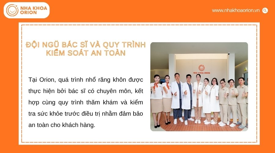 B&aacute;c sĩ Orion thực hiện nhổ răng kh&ocirc;n theo quy tr&igrave;nh kiểm so&aacute;t an to&agrave;n
