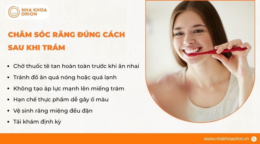 Chăm s&oacute;c răng miệng đ&uacute;ng c&aacute;ch gi&uacute;p duy tr&igrave; hiệu quả của miếng tr&aacute;m