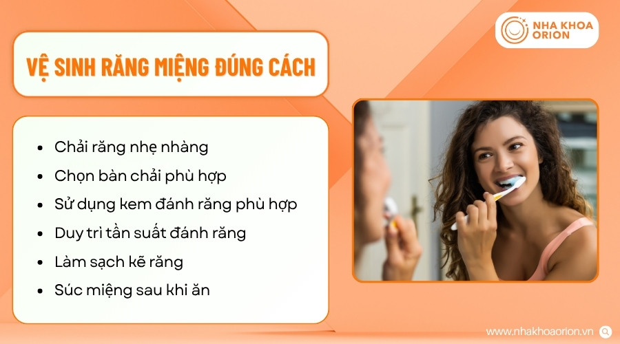 Vệ sinh răng đ&uacute;ng kỹ thuật gi&uacute;p giảm mảng b&aacute;m v&agrave; hạn chế t&aacute;c động l&ecirc;n v&ugrave;ng cổ răng