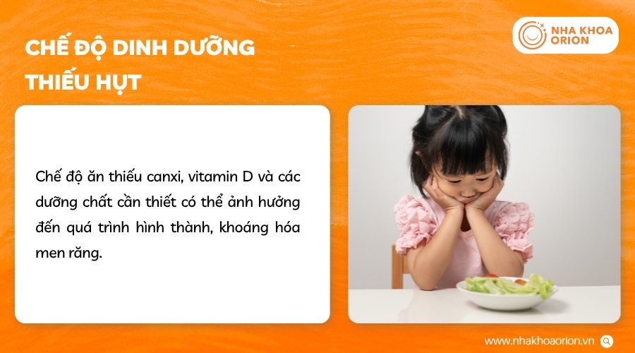 Dinh dưỡng không phù hợp có thể ảnh hưởng đến sự phát triển răng