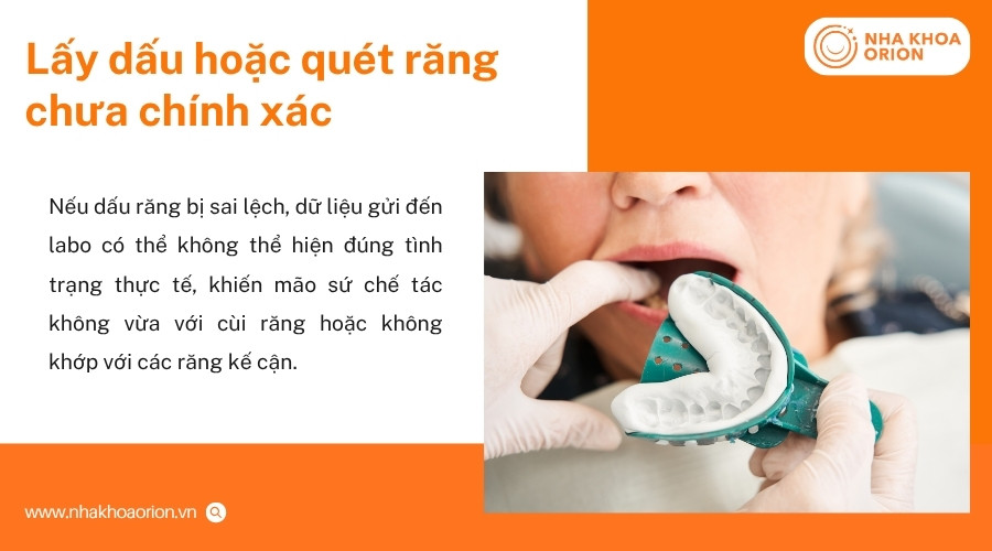 Dữ liệu răng kh&ocirc;ng ch&iacute;nh x&aacute;c c&oacute; thể khiến m&atilde;o sứ chế t&aacute;c kh&ocirc;ng vừa với c&ugrave;i răng
