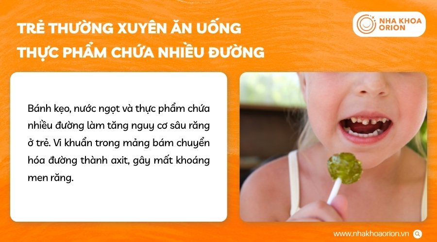 Thực phẩm nhiều đường làm tăng nguy cơ sâu răng ở trẻ