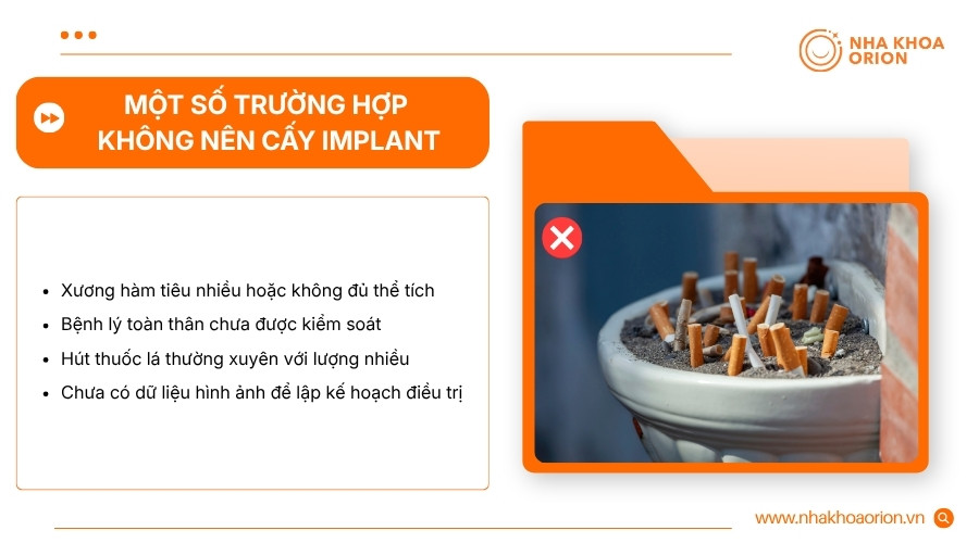 Một số bệnh l&yacute; hoặc t&igrave;nh trạng xương h&agrave;m cần được kiểm so&aacute;t trước khi cấy Implant